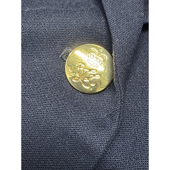 Ralph Lauren Blazer Wool Navy Blue RL Crown Crest Gold Buttons Women's 12 Preppy - Picture 5 of 11